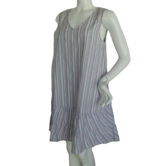 FRESH PRODUCE Dress, L, Melody, Tiered Skirt, V-neck, Crisp cotton, Stripes - Picture 4 of 14